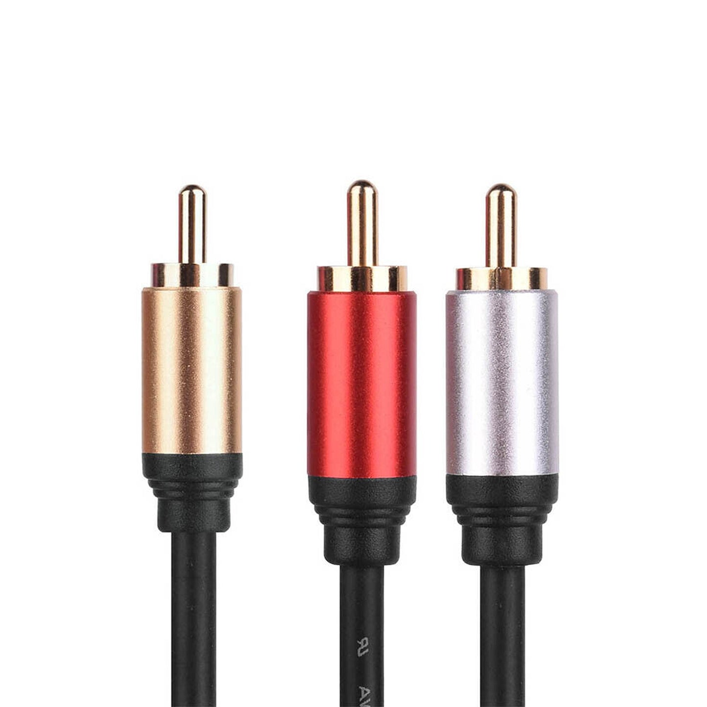Gold Plated Y Splitter Audio Cable 1 RCA to 2 RCA Subwoofer Cord Lead