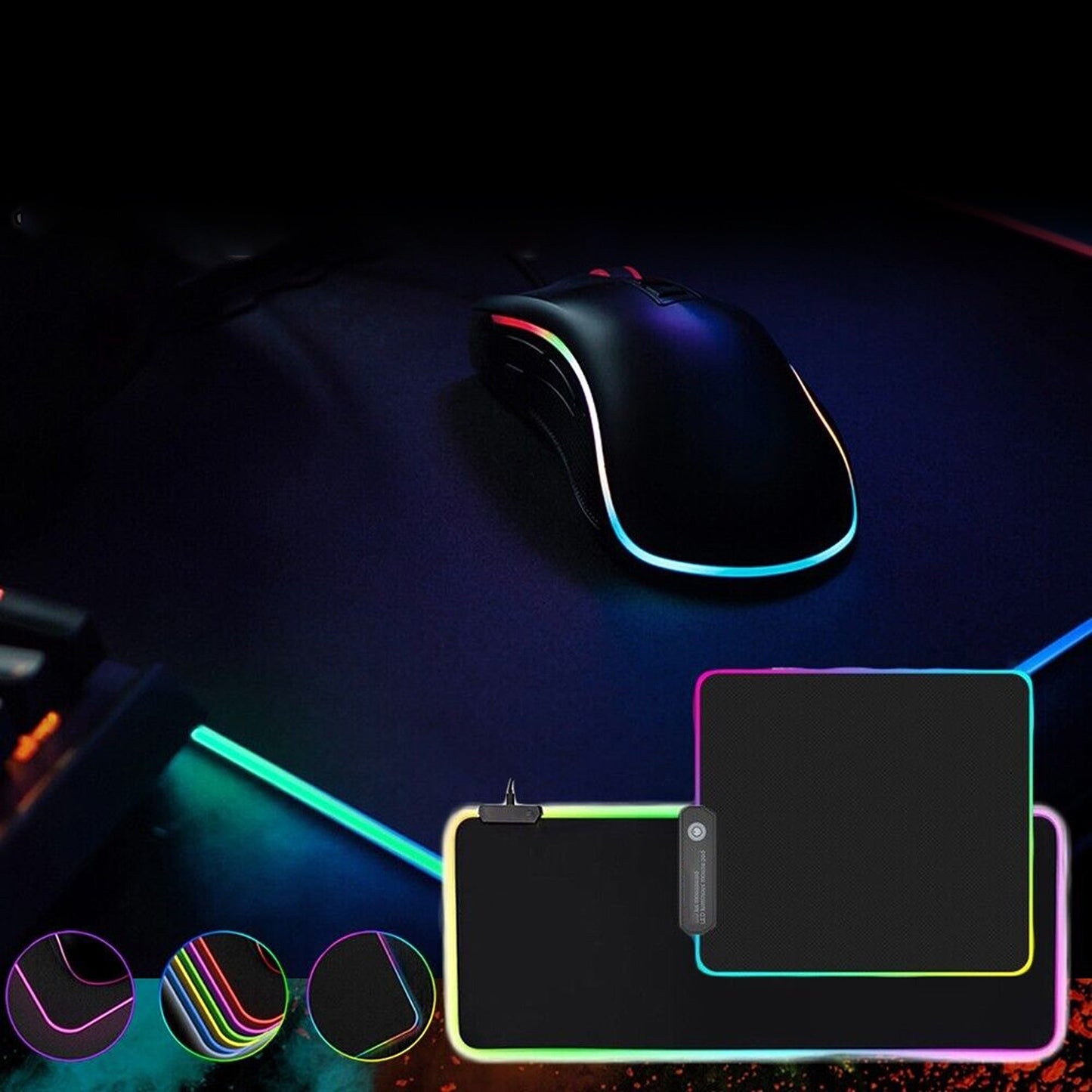 Extended Ultra Thick LED Gaming Mouse Pad Waterproof Rubber Anti-Slip Mat