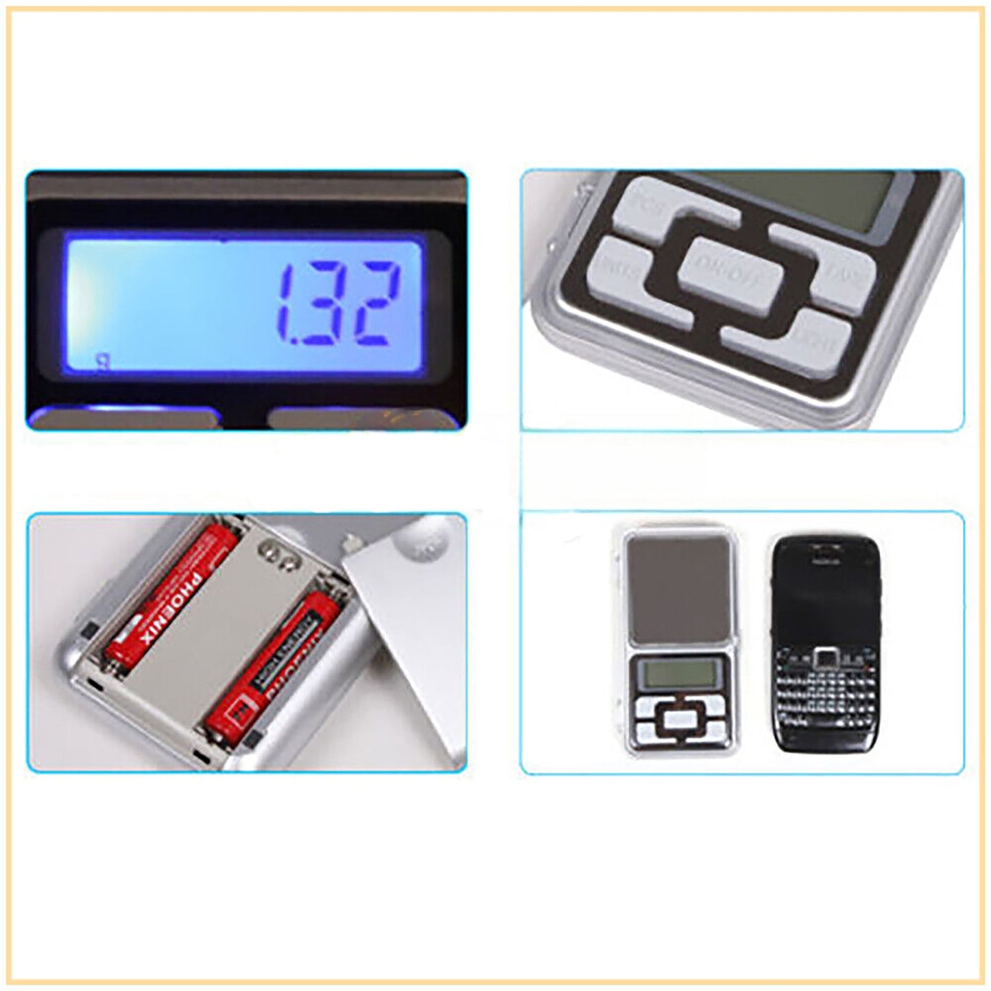 Pocket Mini Digital Scales for Kitchen or Jewelry 0.01g to 200g