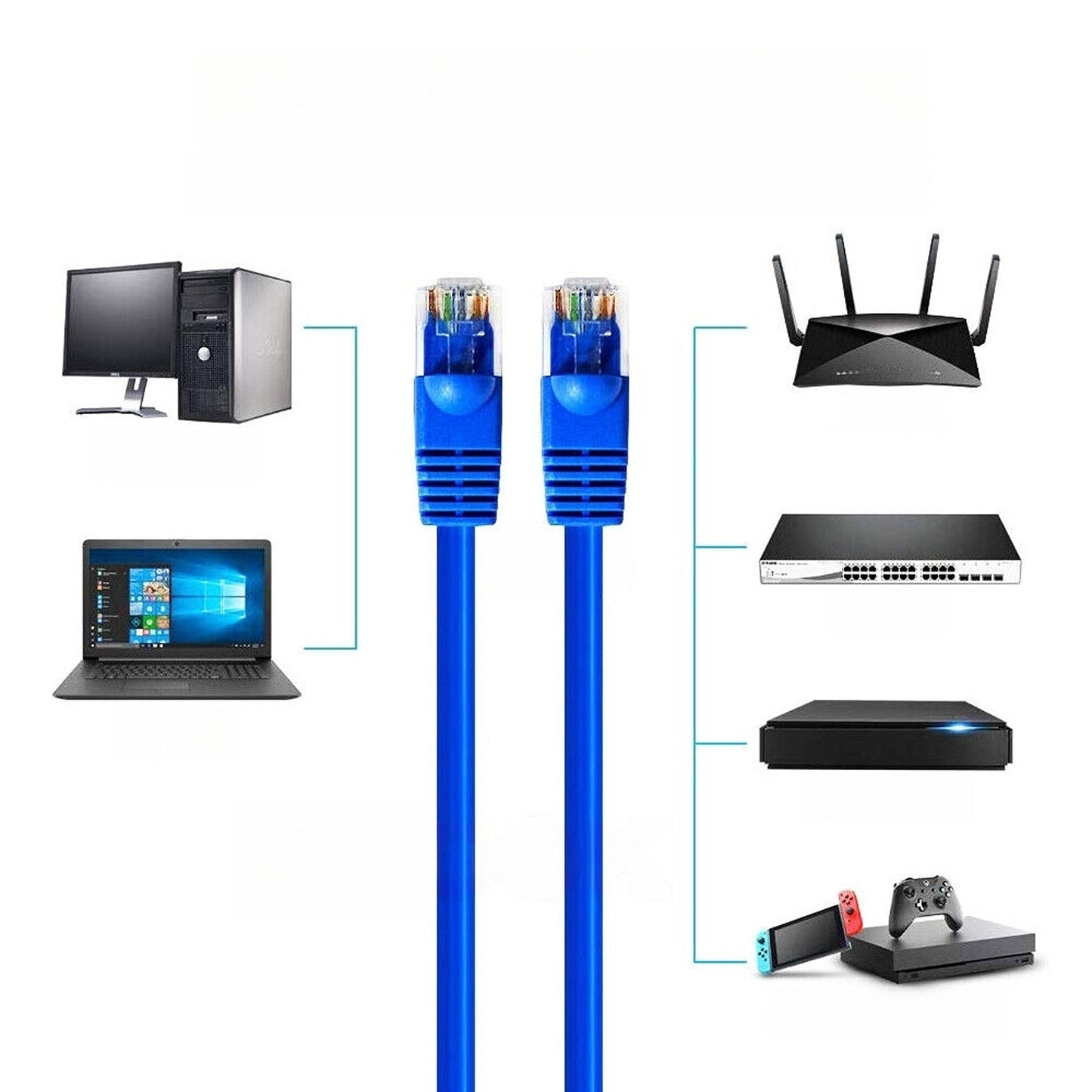 100M Cat6 Network Ethernet Cable 1000Mbps Lan for Home and Office
