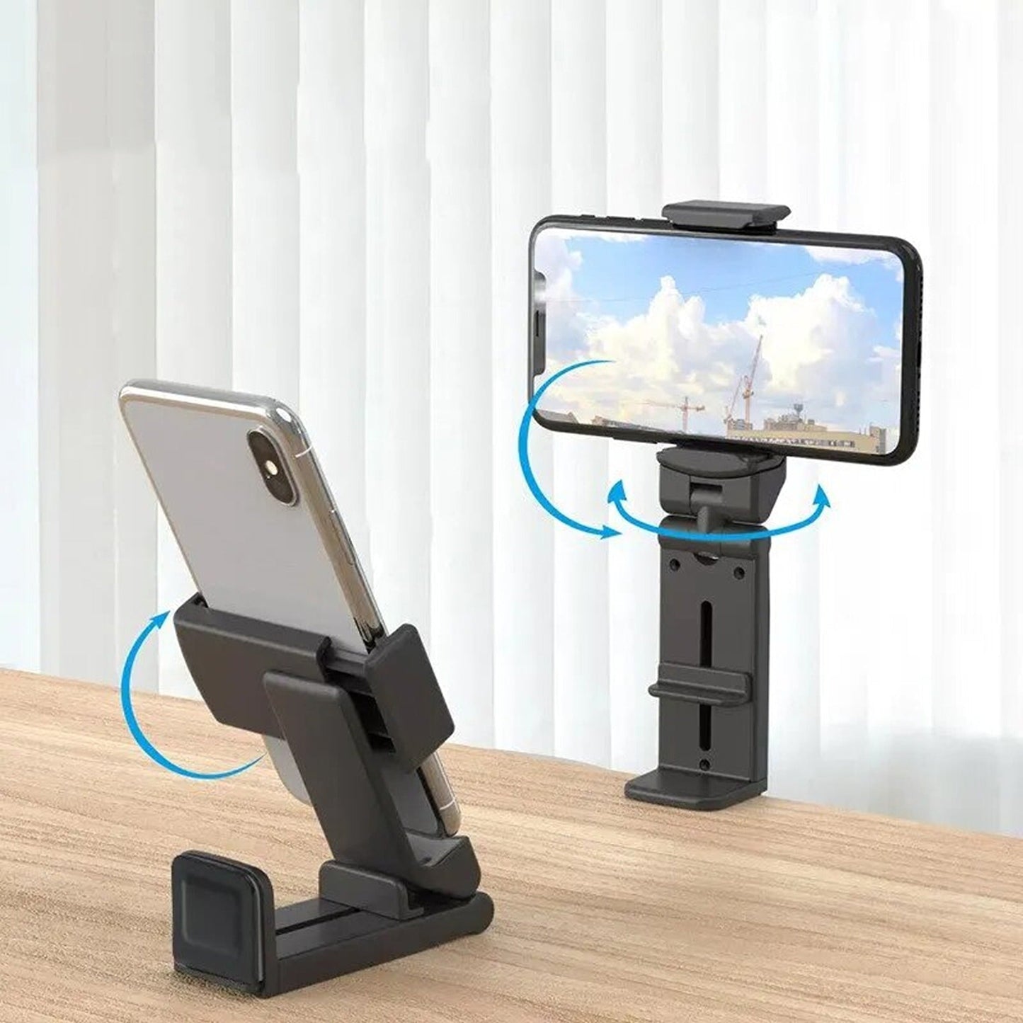2pcs 360 Rotation Car Mount Desk Travel Phone Holder Stand