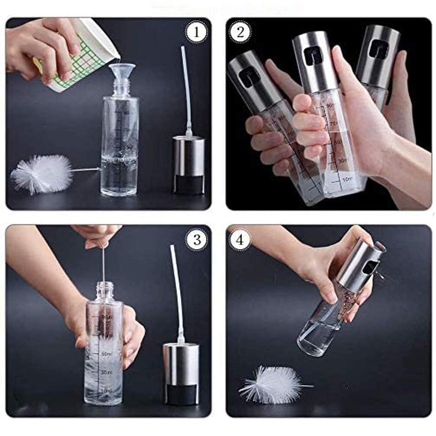 Glass Oil Sprayer Bottle for Cooking Food-Grade Olive Dispenser