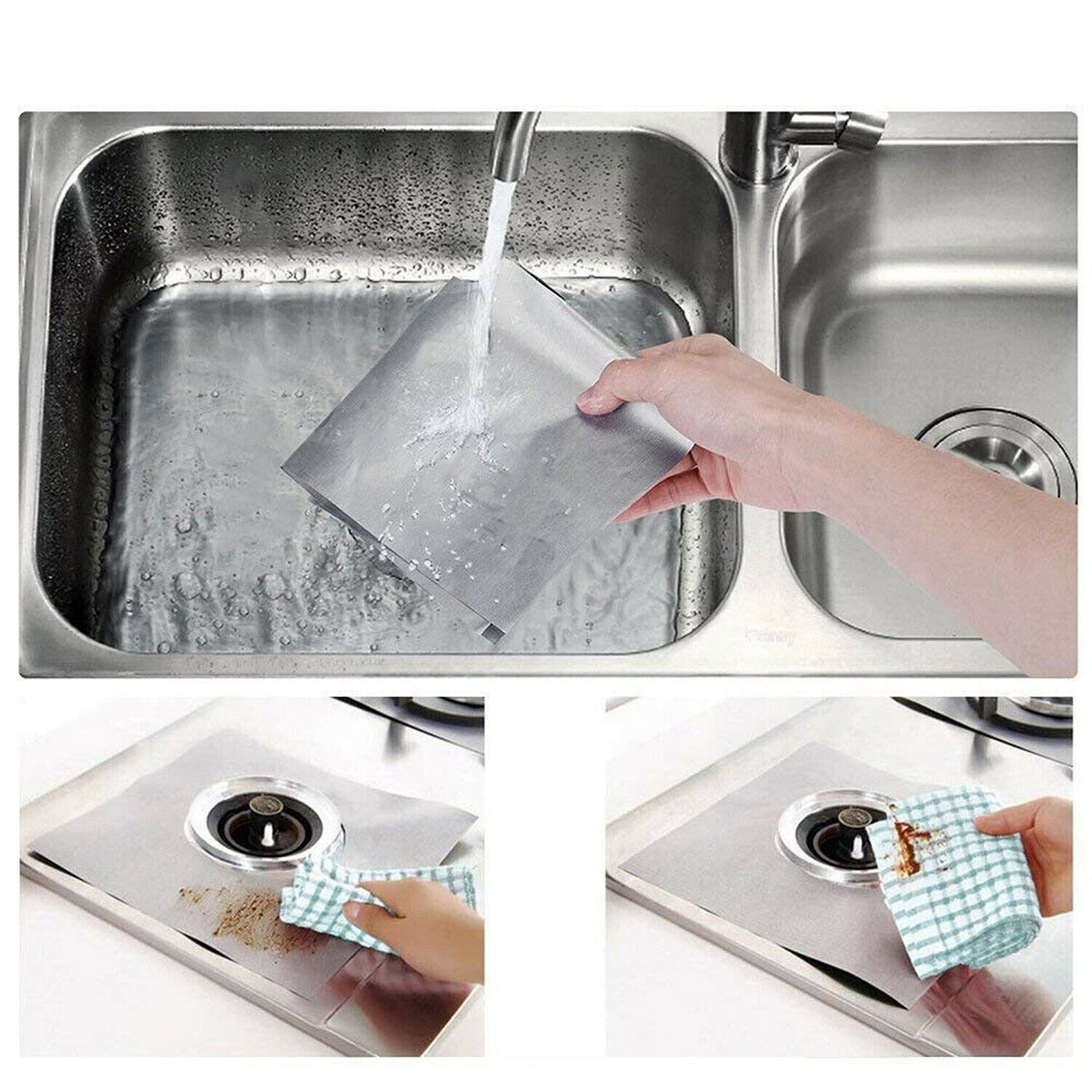16pcs Stove Burner Covers Reusable Non-Stick Gas Range Protectors