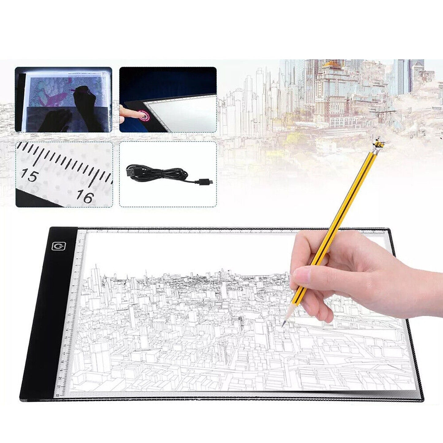 A3 LED Light Box Art Design Stencil Drawing Pad Thin Copy Pattern