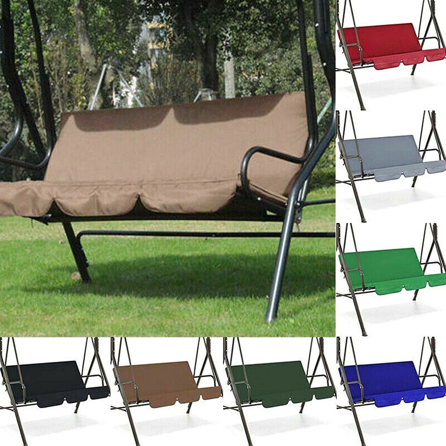 Garden Swing Chair Cover Waterproof Cushion for Outdoor Patio Seating