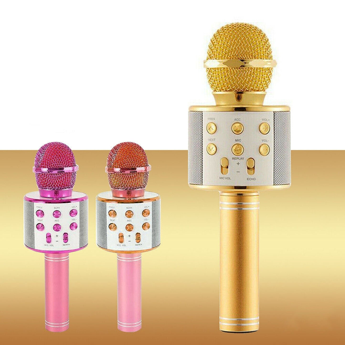 Wireless Bluetooth Handheld Karaoke Microphone with Speaker USB Mic