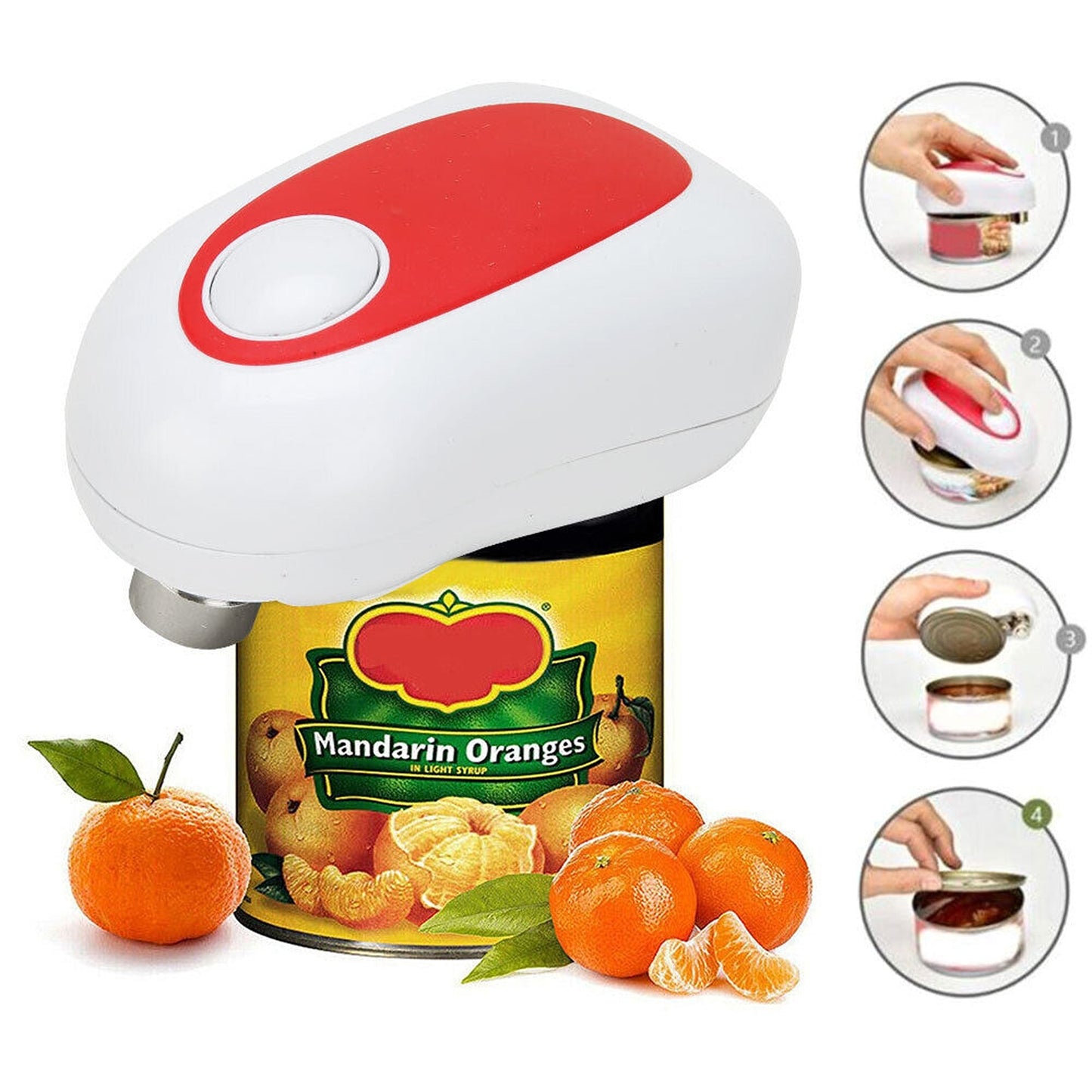 One-Touch Safety Can Opener with Automatic Lid Removal for Kitchens