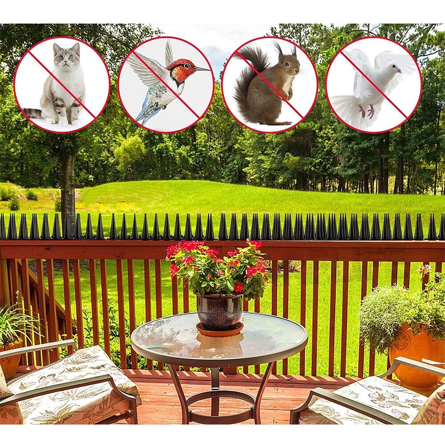 12pcs Effective Pest Control Spikes Anti-Bird Deterrent Fence