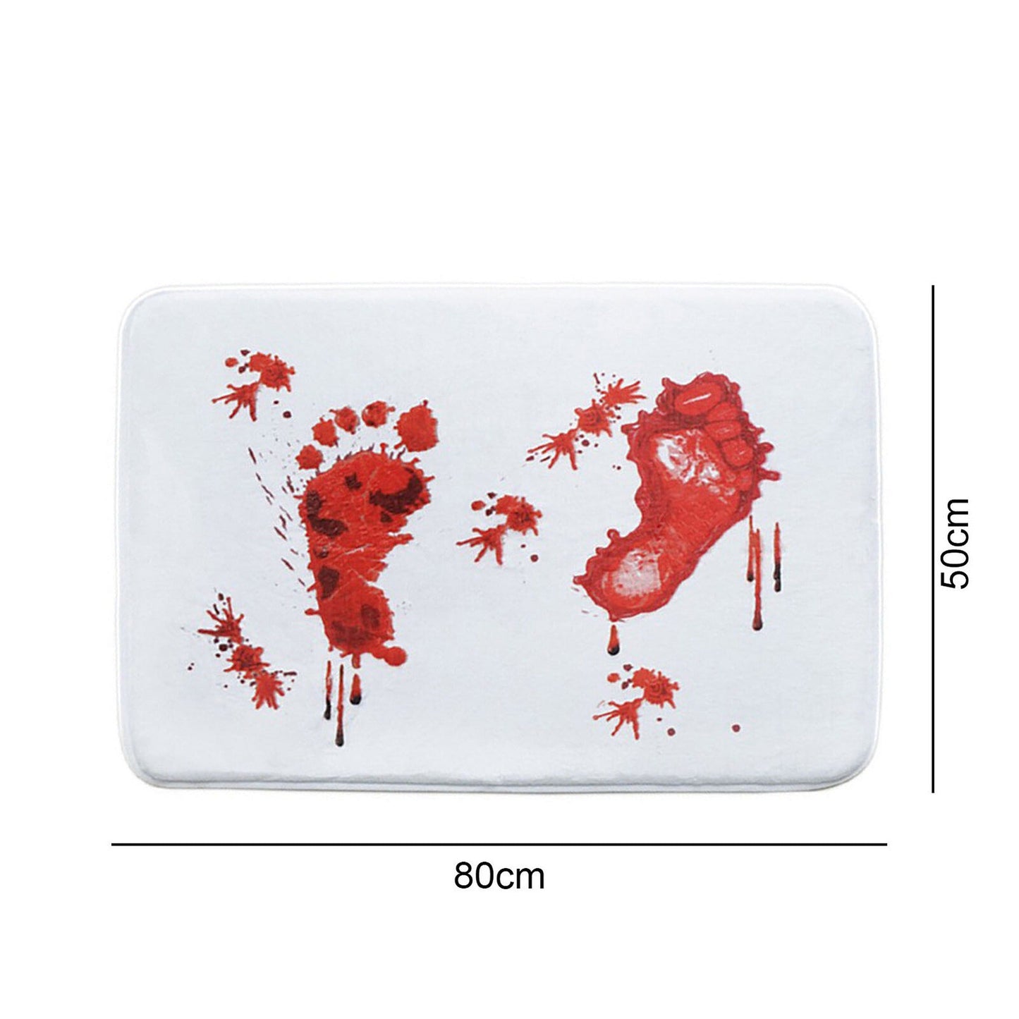 Halloween Horror Bath Mat with Bloody Footprints Color Changing Non-Slip
