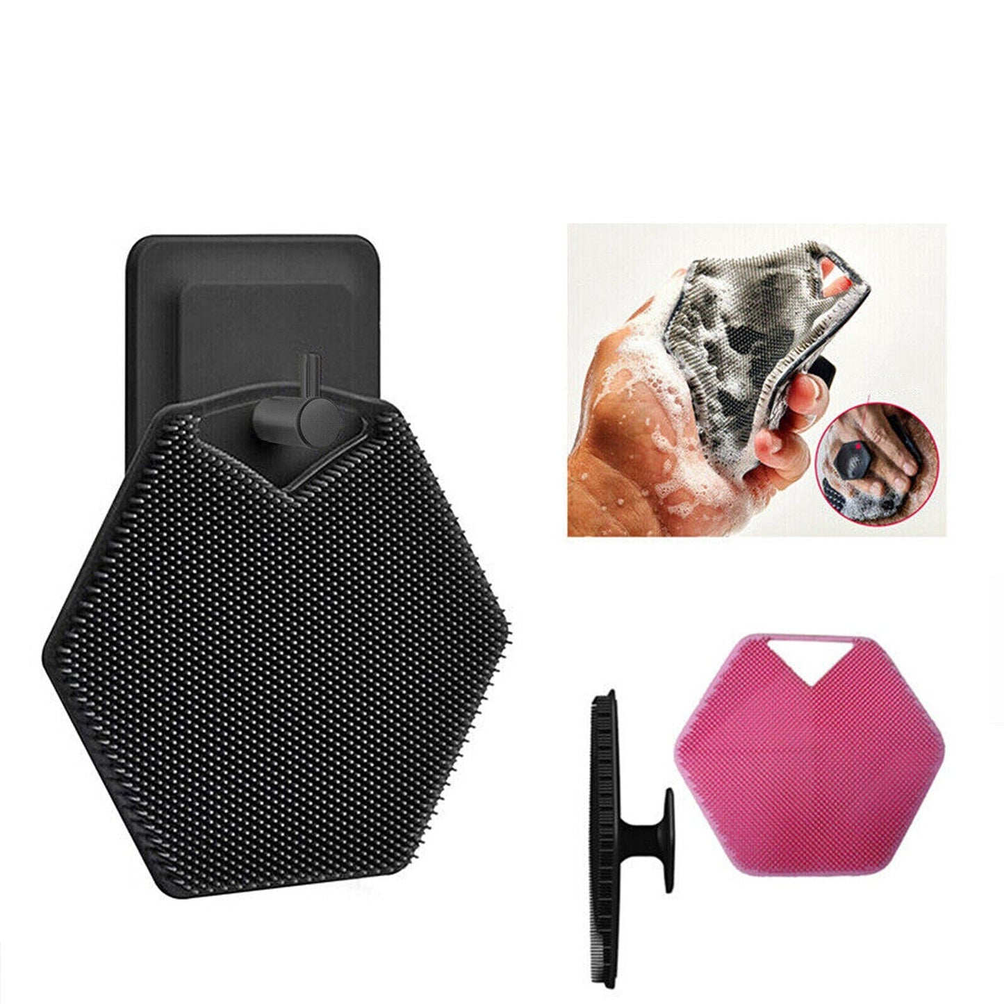 Exfoliating Silicone Shower Brush Mat Foot Back Body Scrubber