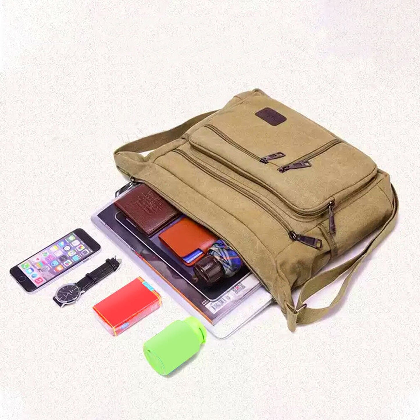 Vintage Canvas Crossbody Travel Messenger Bag Men Shoulder Satchel