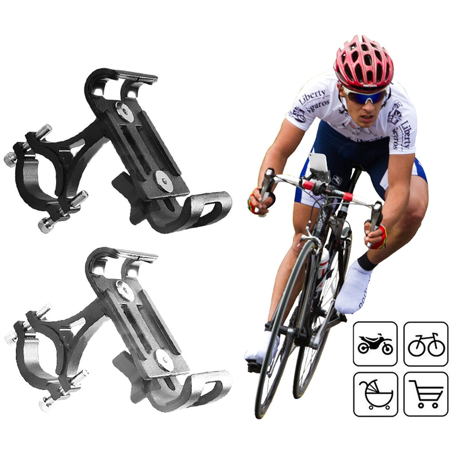 GPS Mobile Phone Holder for Bicycle and Motorcycle Handlebar Mount