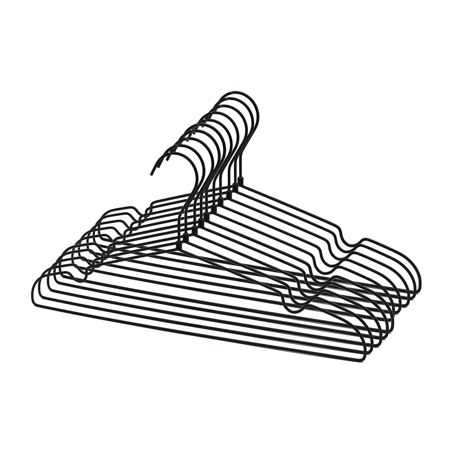 30pcs Heavy Duty Black Metal Wire Clothes Hangers for Suits and Coats
