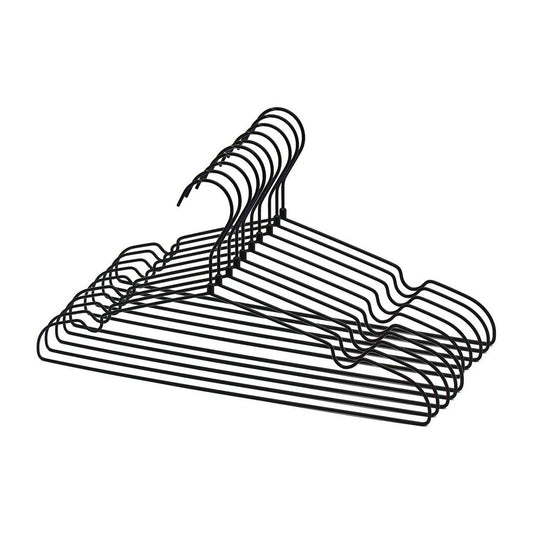 30pcs Heavy Duty Black Metal Wire Clothes Hangers for Suits and Coats