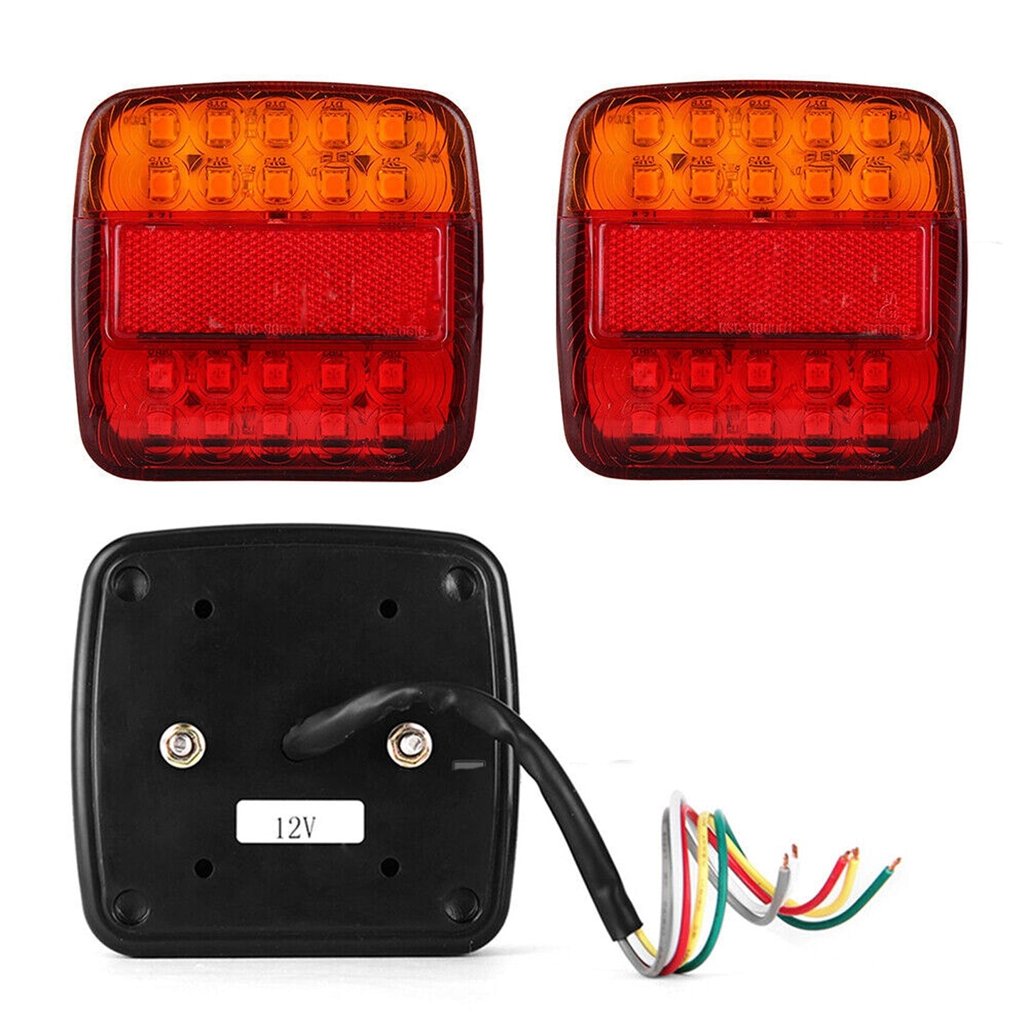 2pcs LED Stop Tail Lights Trailer Truck Caravan Number Lamp