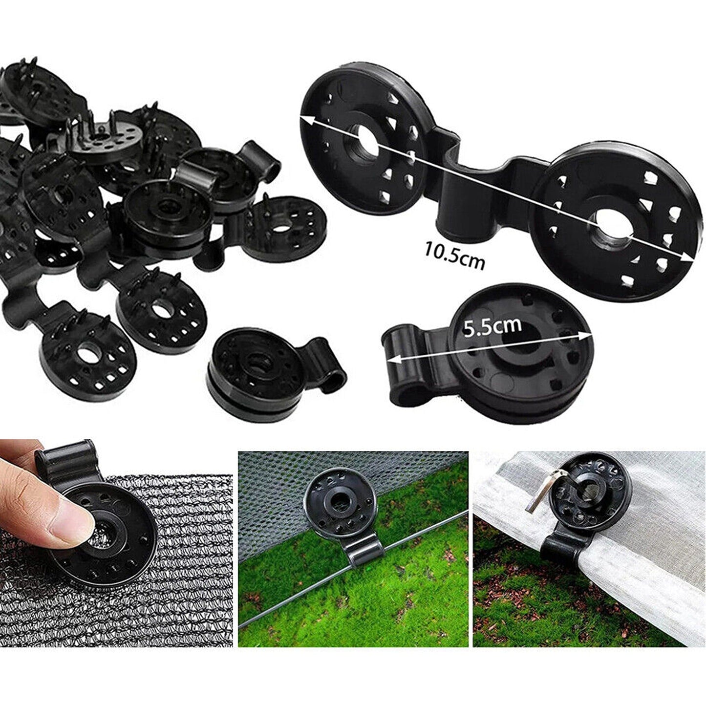 50pcs Greenhouse Shade Cloth Clips Plastic Round Netting