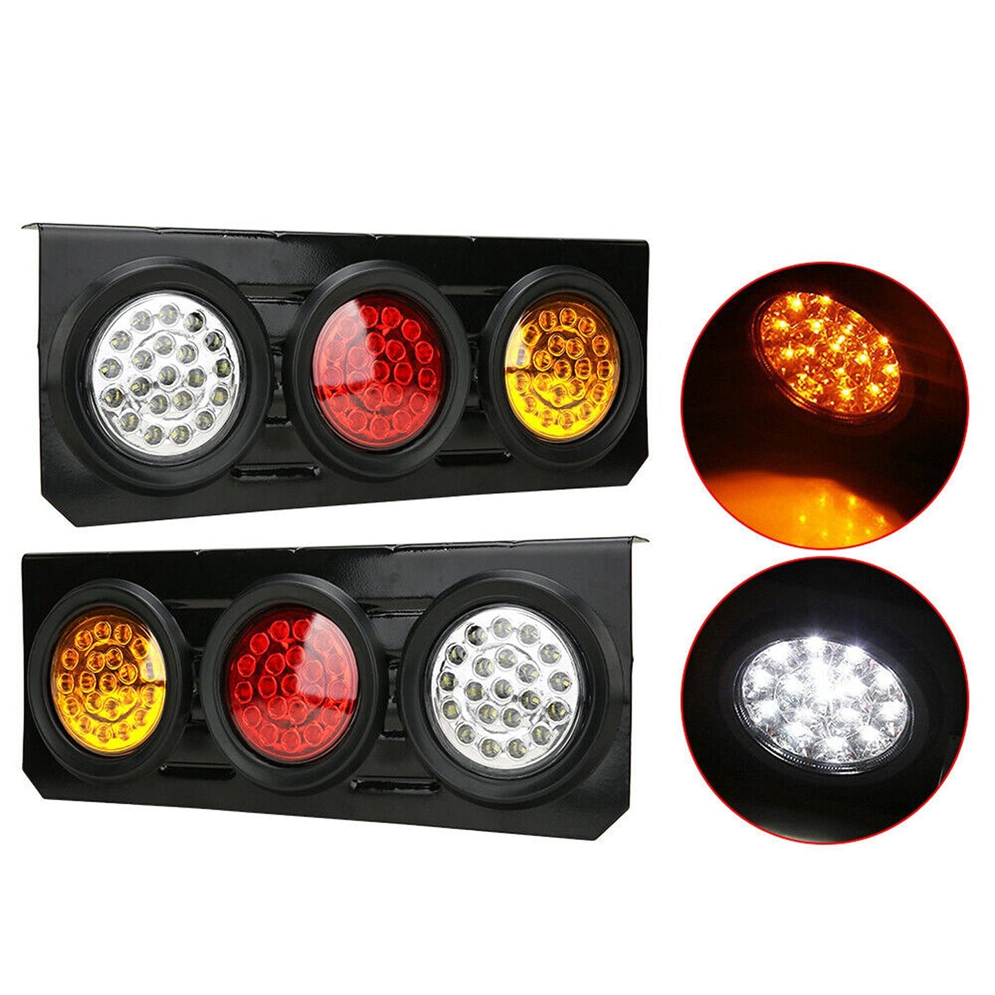 2pcs LED Tail Lights with Stop Indicator for UTE Caravan Truck 63 LEDs 12V