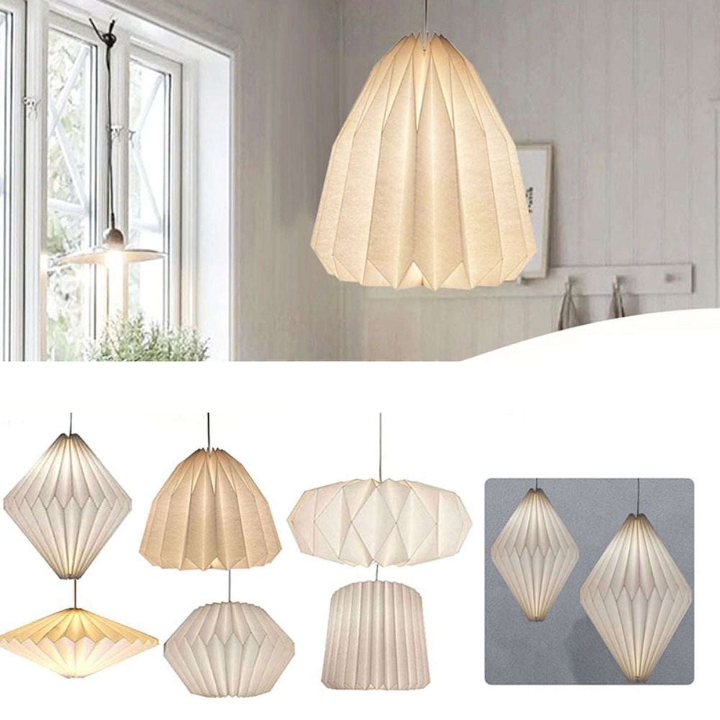 Origami Inspired Creative Pendant Ceiling Lampshade for Home Lighting
