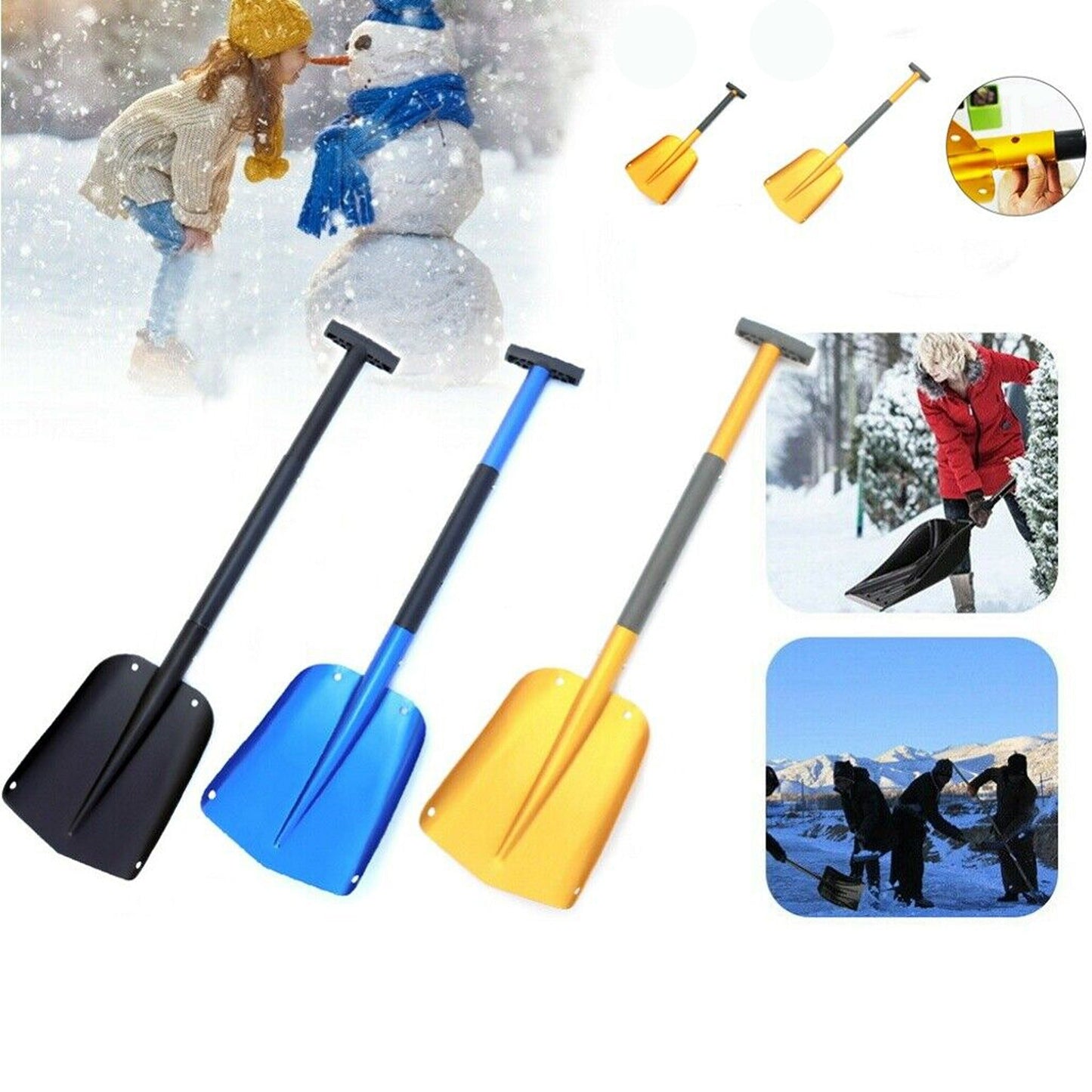 Lightweight Telescopic Snow Shovel with Extendable Handle