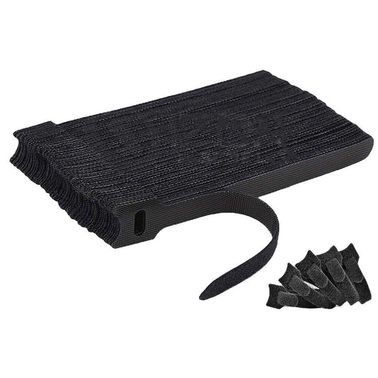 100pcs Nylon Reusable Cable Tie Hook and Loop Strap Cord Organizer