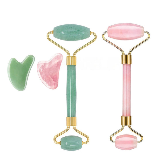 Jade Facial Gua Sha Board Natural Guasha Massager Tool Set