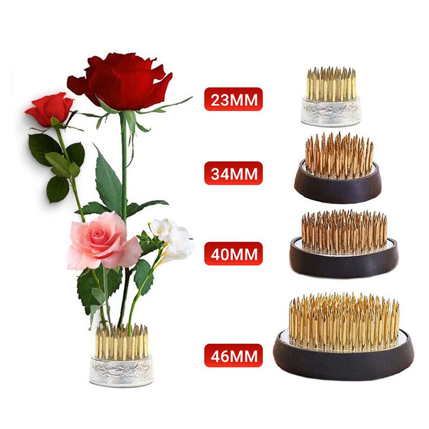 For Ikebana Kenzan Spiky Frog Fixed Tool Flower Arrangement Round Base