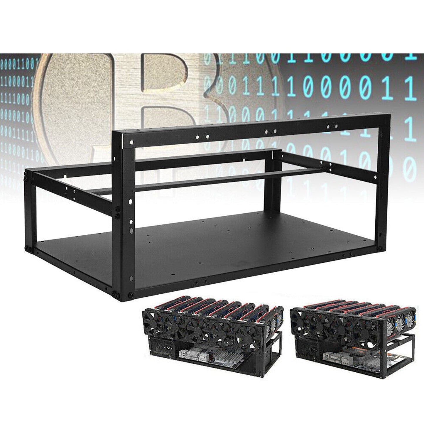 Open Air Mining Frame for 6 GPU Steel Rack for Crypto Miner Setup