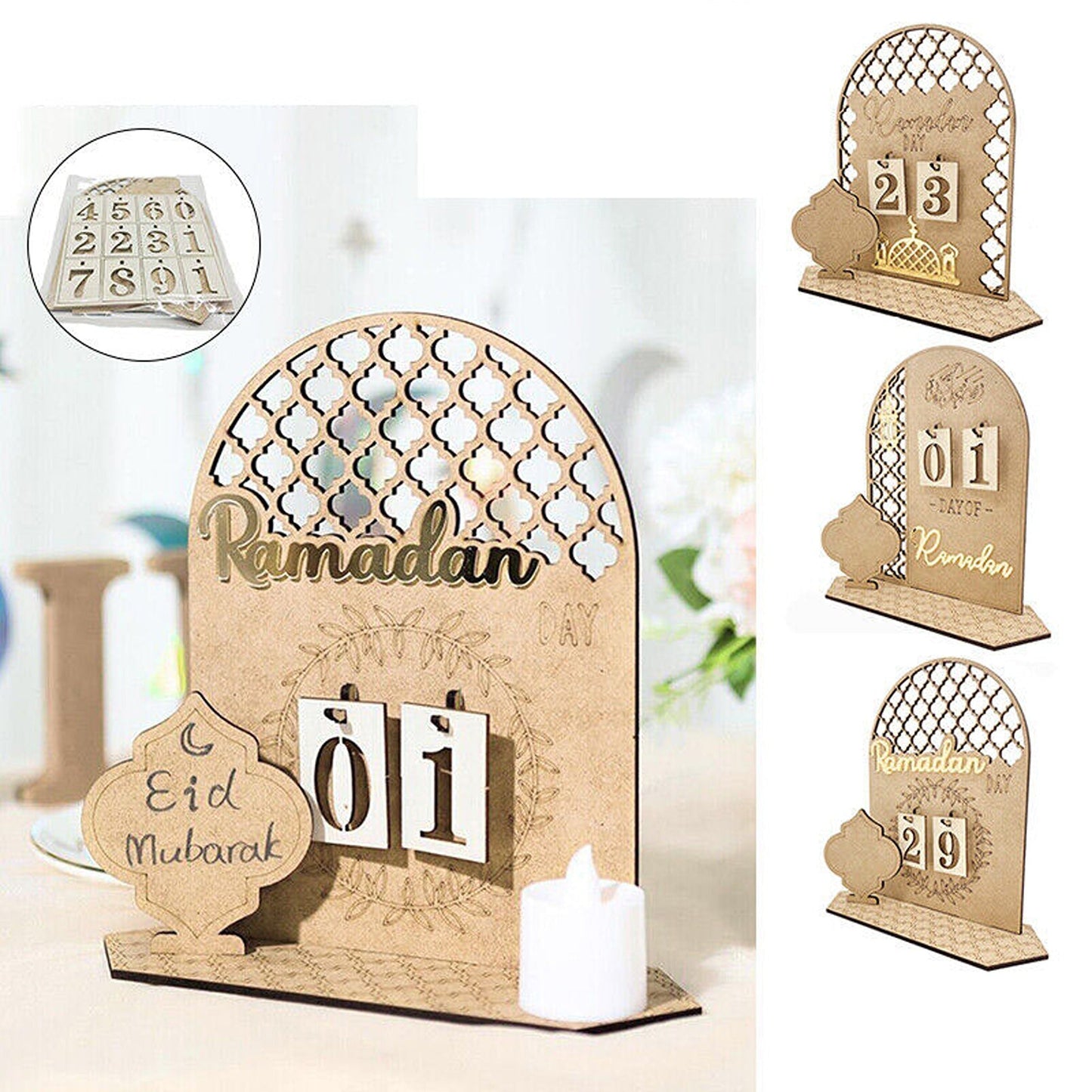 DIY Wooden Countdown Calendar for Eid Ramadan Party