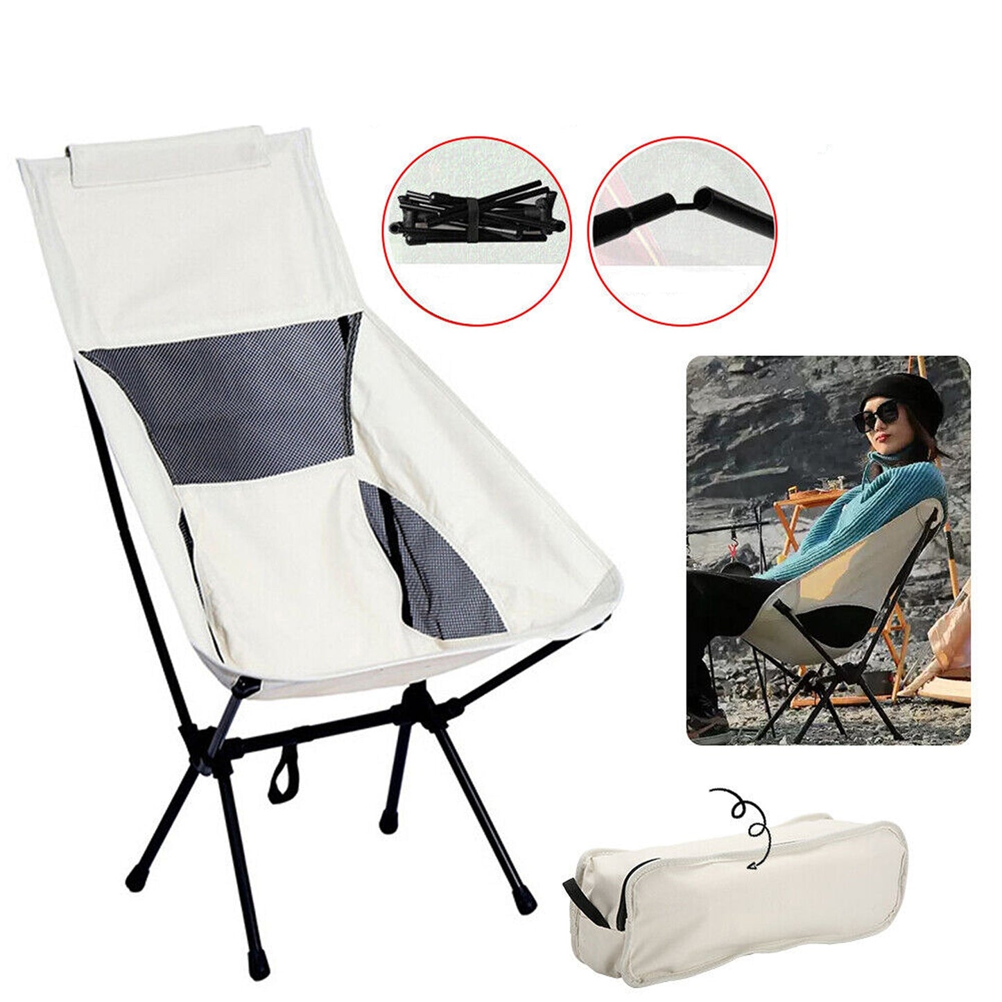Foldable Fishing Chair with Lightweight Design for Camping and Travel
