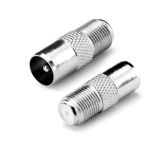 10pcs TV Antenna Cable Connector Adapter Female Plug to PAL Male Socket
