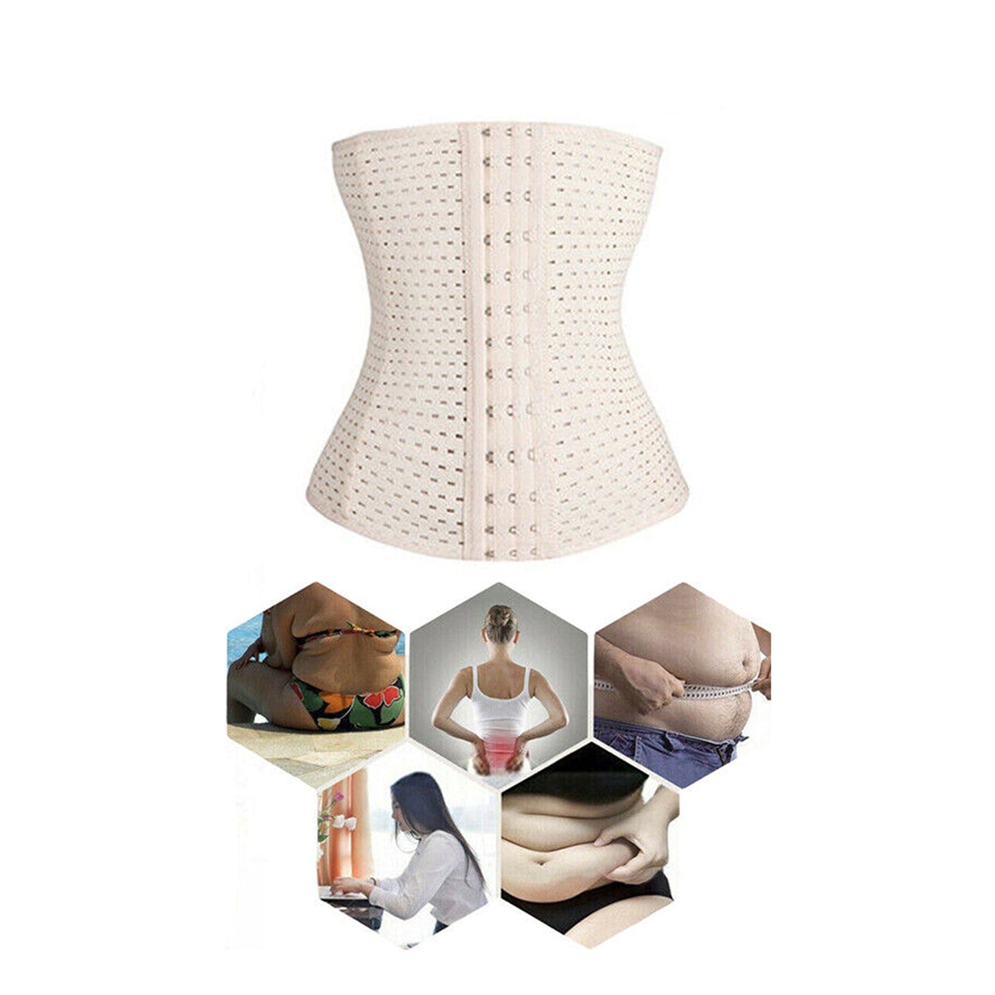 Underbust Corset Waist Cincher for Women Nude Tummy Girdle Body Shaper