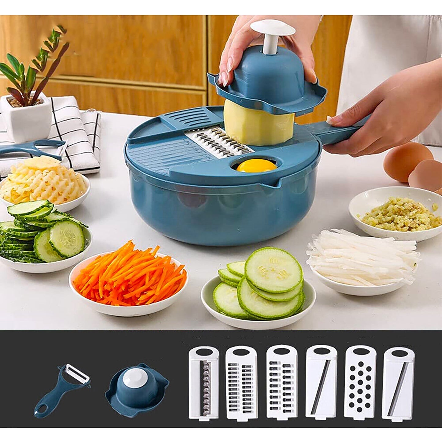 12 in 1 Multifunctional Vegetable Slicer and Chopper for Kitchen