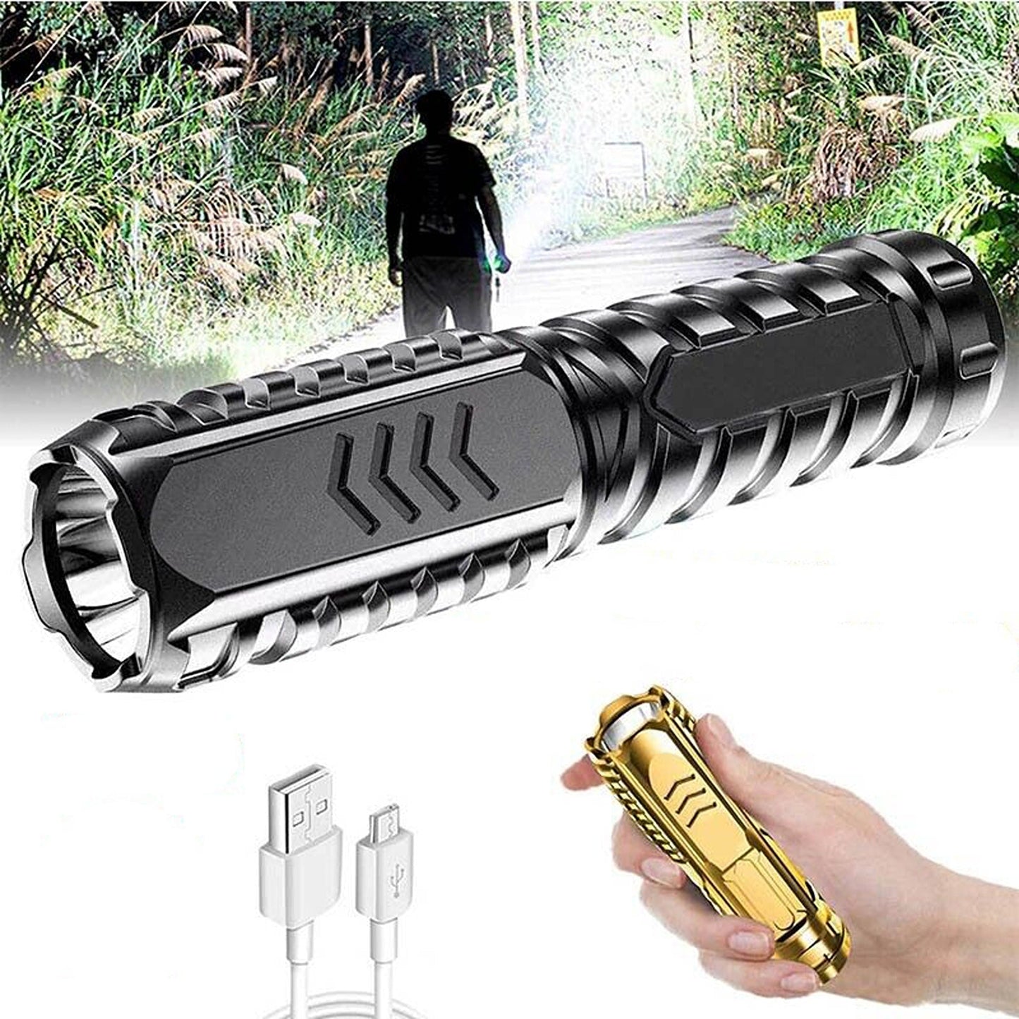 Multifunctional Camping Flashlight Rechargeable Outdoor Flashlight Tool