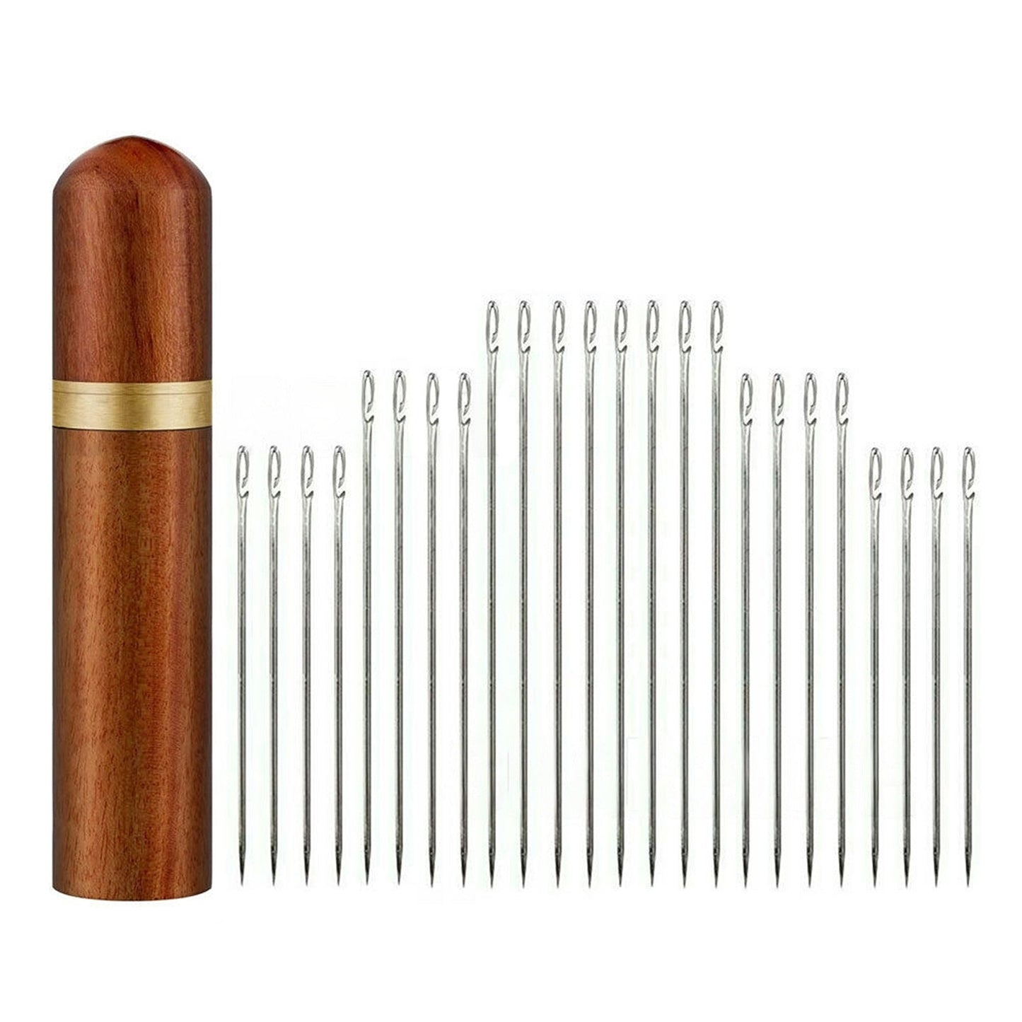 24pcs Self-threading Stainless Steel Opening Hand Sewing Needles for Darning