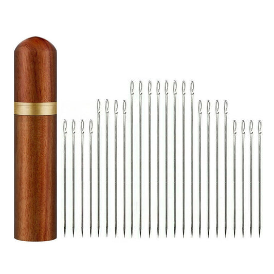 24pcs Self-threading Stainless Steel Opening Hand Sewing Needles for Darning