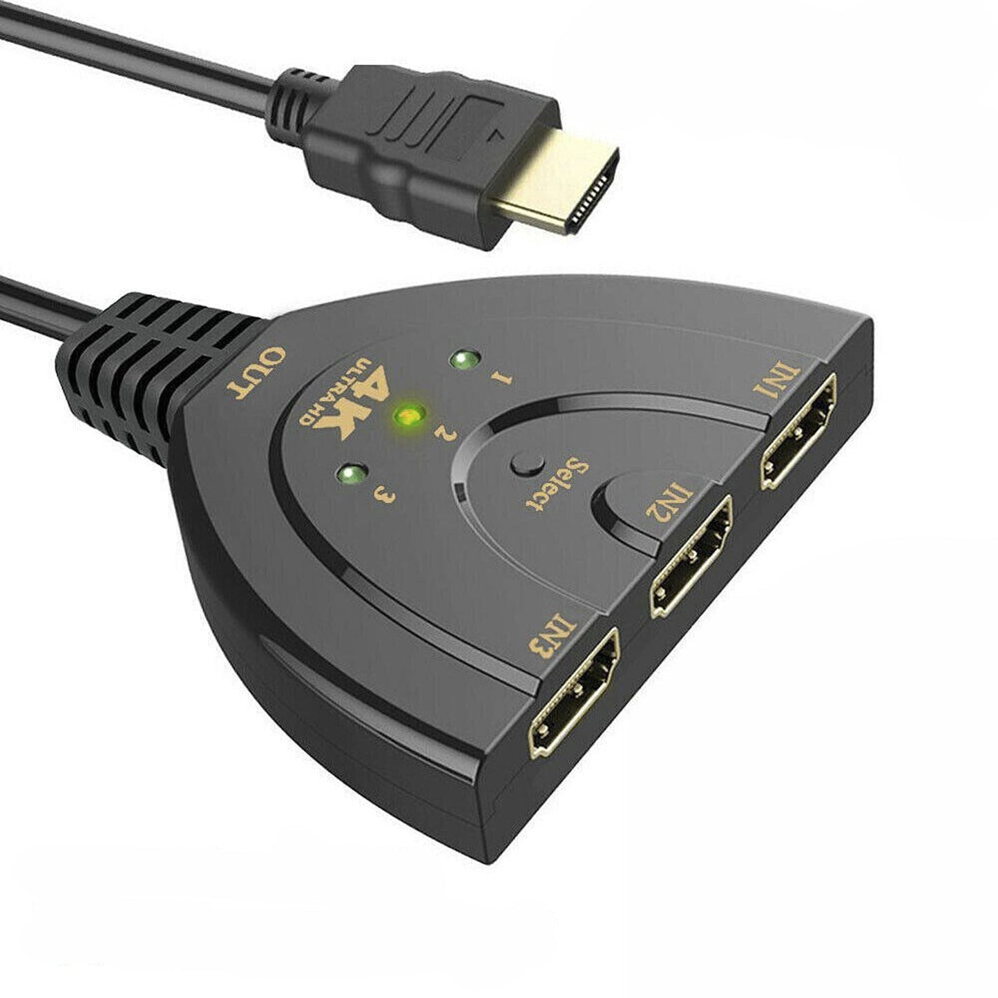 HDMI 4K 3-In-1 Out Switcher Selector Splitter Hub for HDTV 1080p