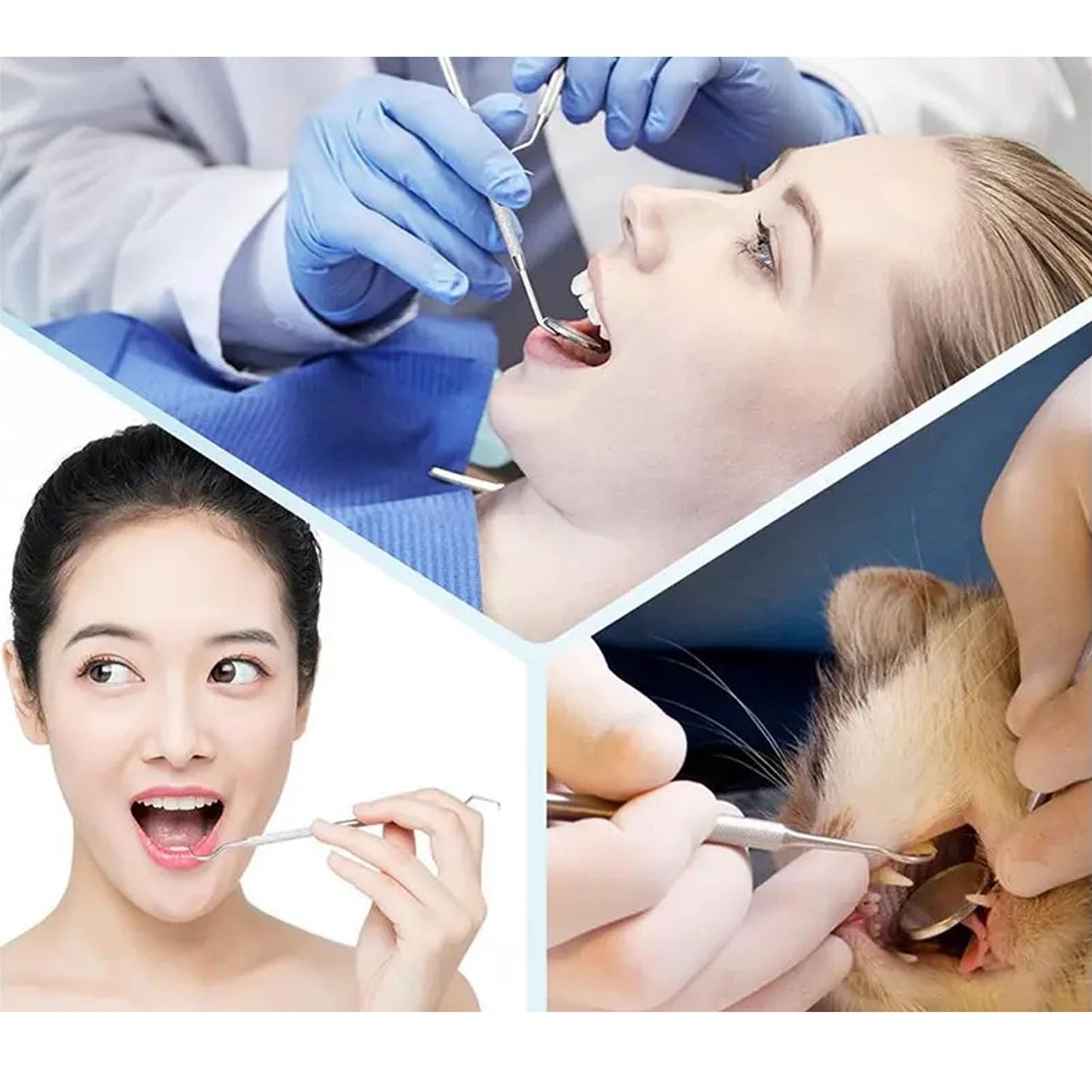 7pcs Dental Hygiene Stainless Tool Kit Dentist Teeth Clean Set