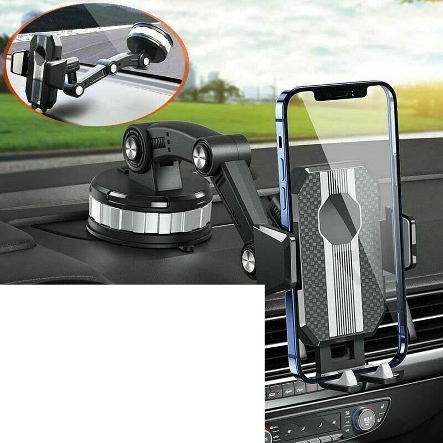 Super Adsorption Car Phone Mount Stackable Center Console Holder