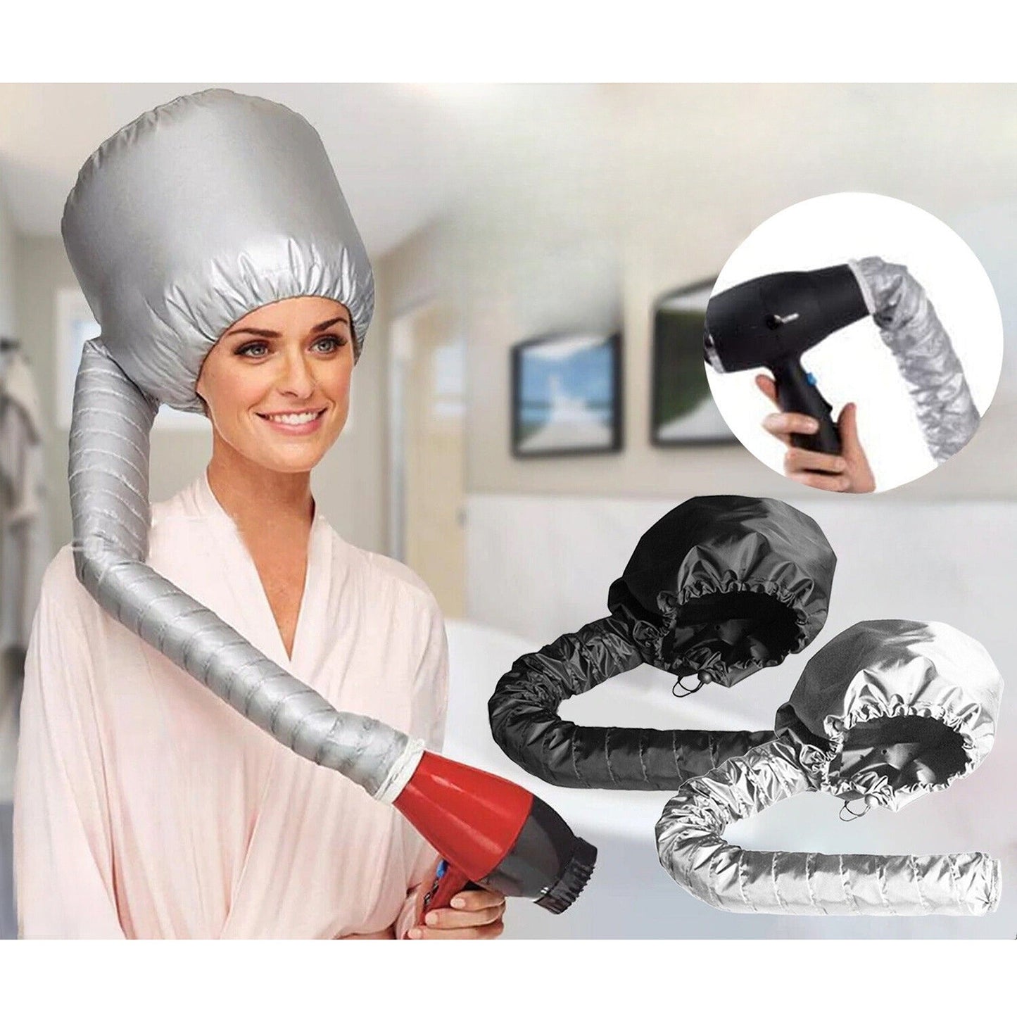 Soft Bonnet Hair Drying Cap Women Blow Dryer Hood for Home Hairdressing