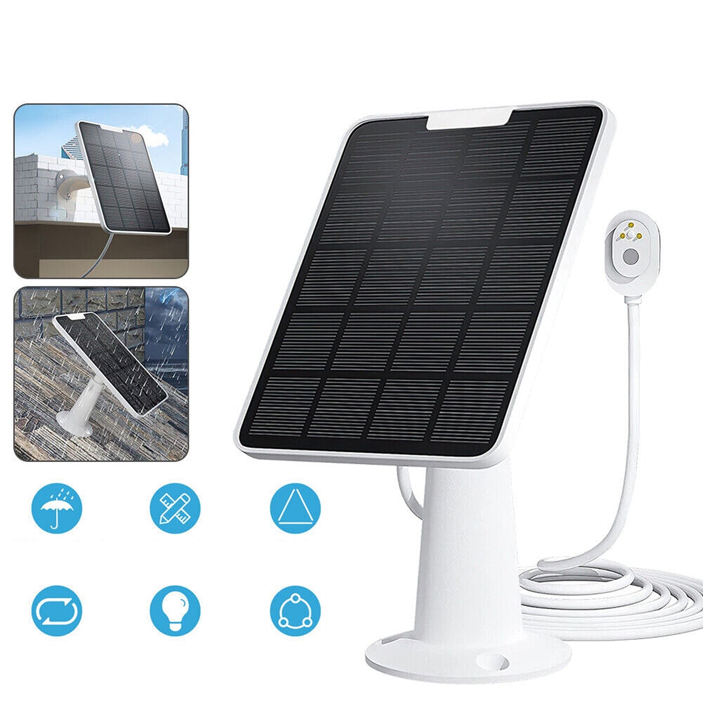 4W Solar Panel Charger for Arlo Security Cameras Pro 3 Pro 4 Ultra