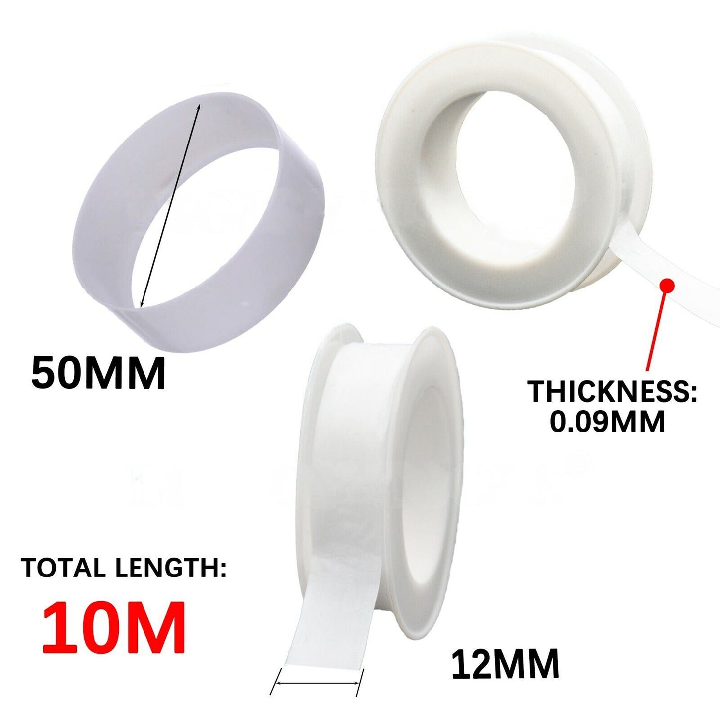 12pcs Thick Home Sink Thread Seal Plumbers Teflon Tape