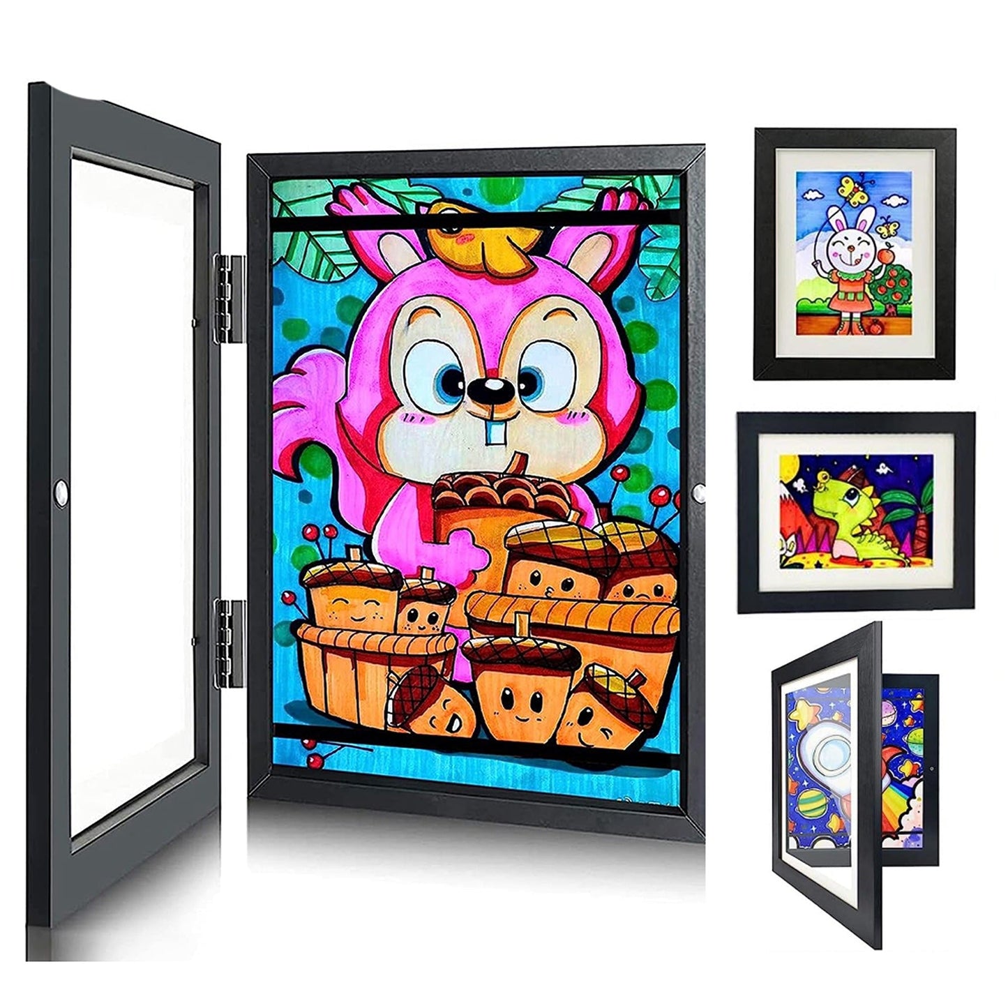 Wooden Art Display Frames Holds 150 Pictures for Art Projects