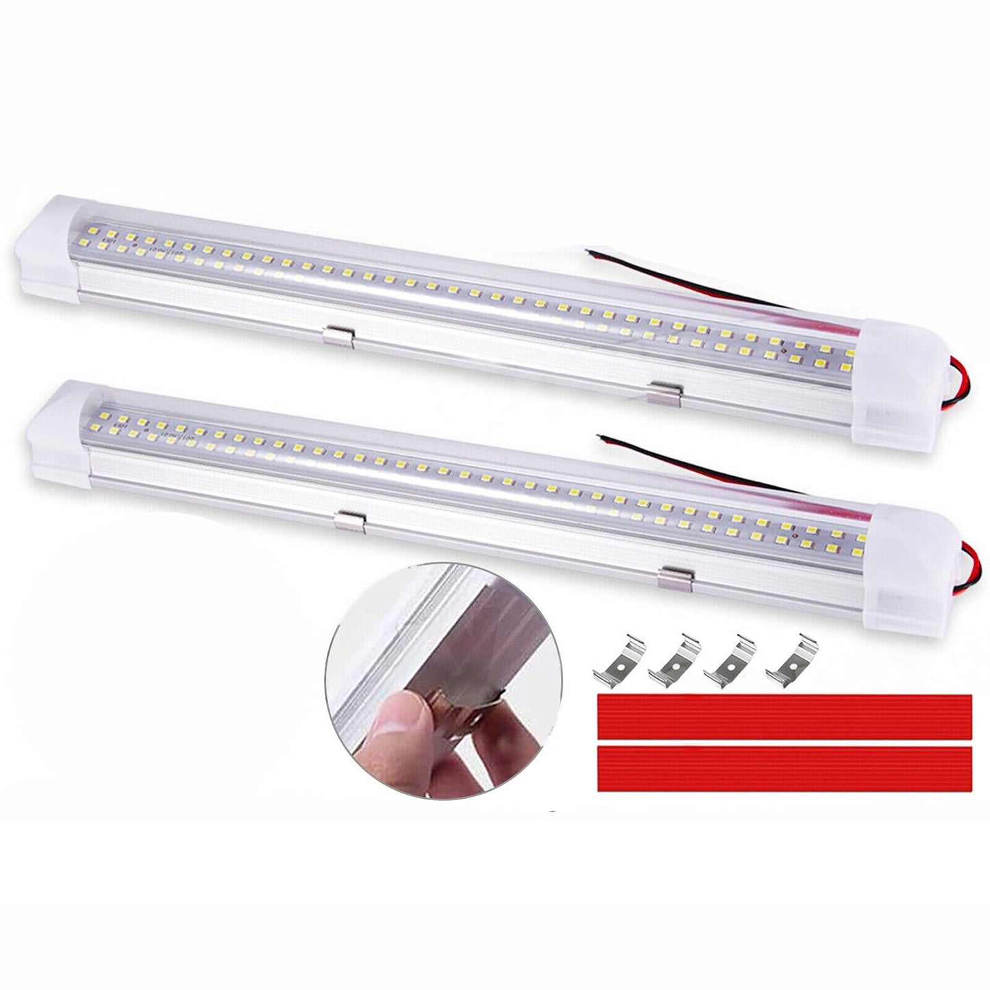 2pcs 12V LED Strip Light Bar for Caravan Camping Fishing 72 LEDs