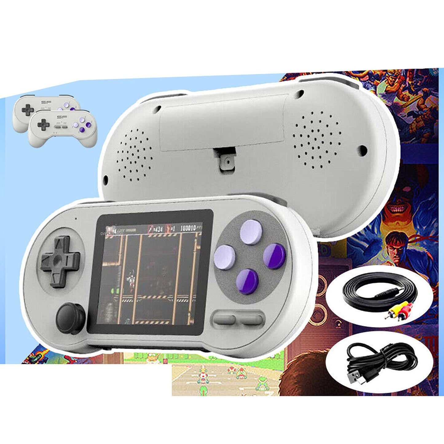 Handheld Retro Game Console SF2000 IPS Screen with 6000 Classic Games