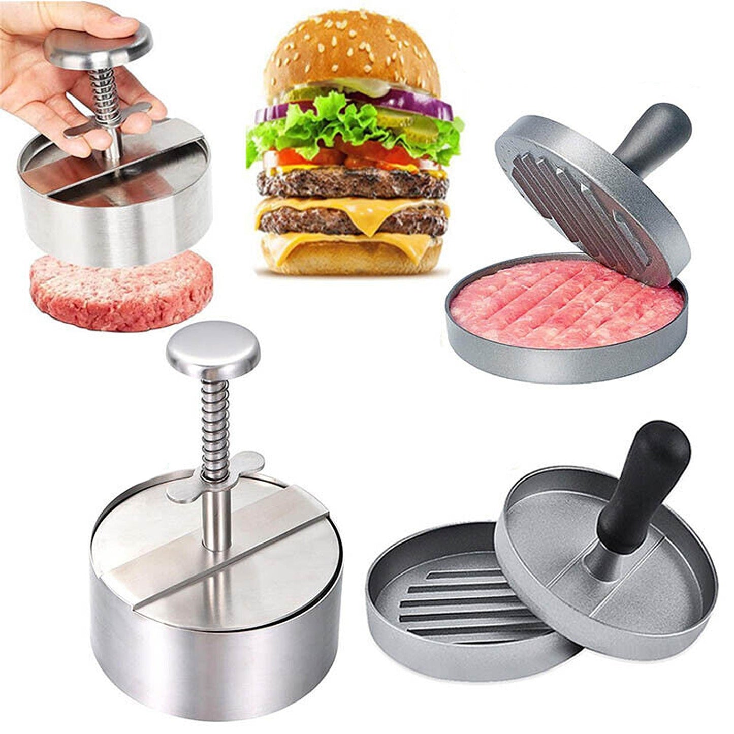 Non-Stick Hamburger Patty Maker Press for Beef Meat Cooking