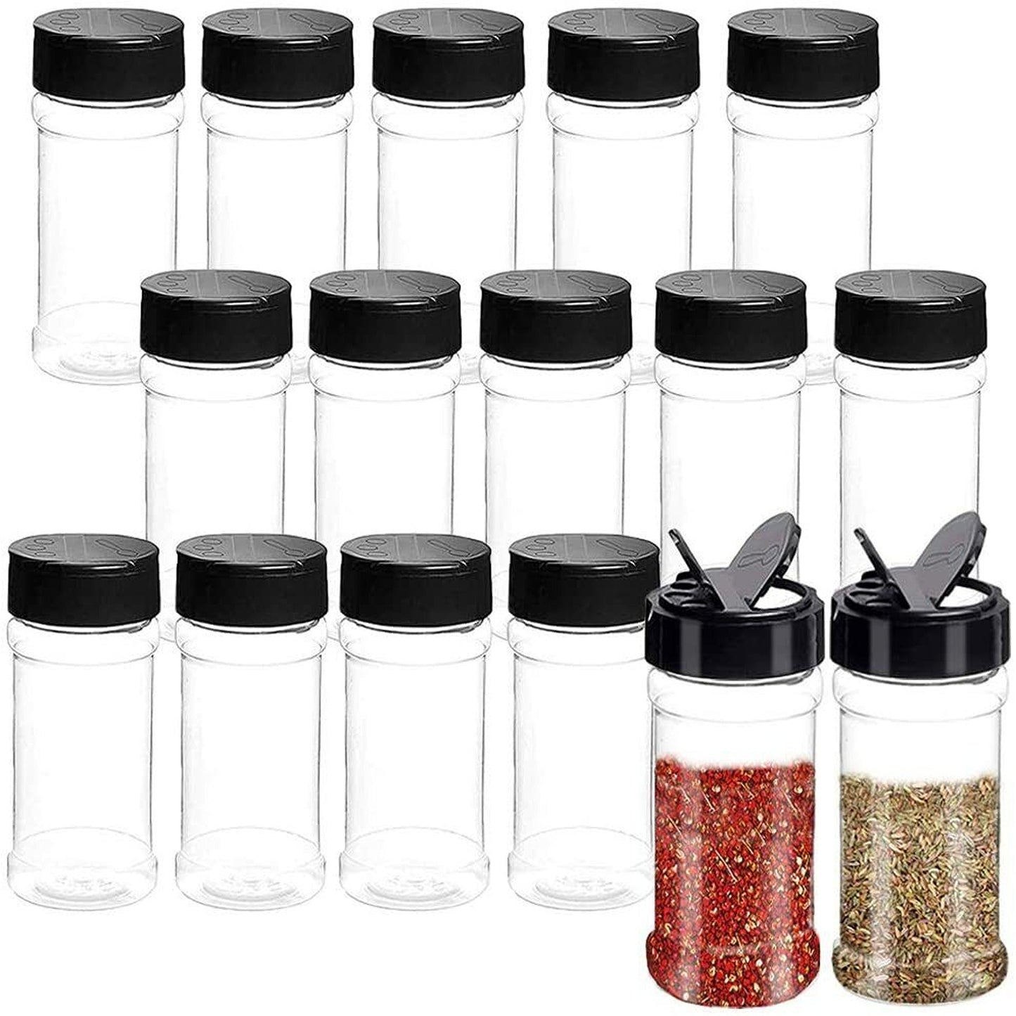 Herb and Spice Clear Storage Jars with Shaker Lids 100ML