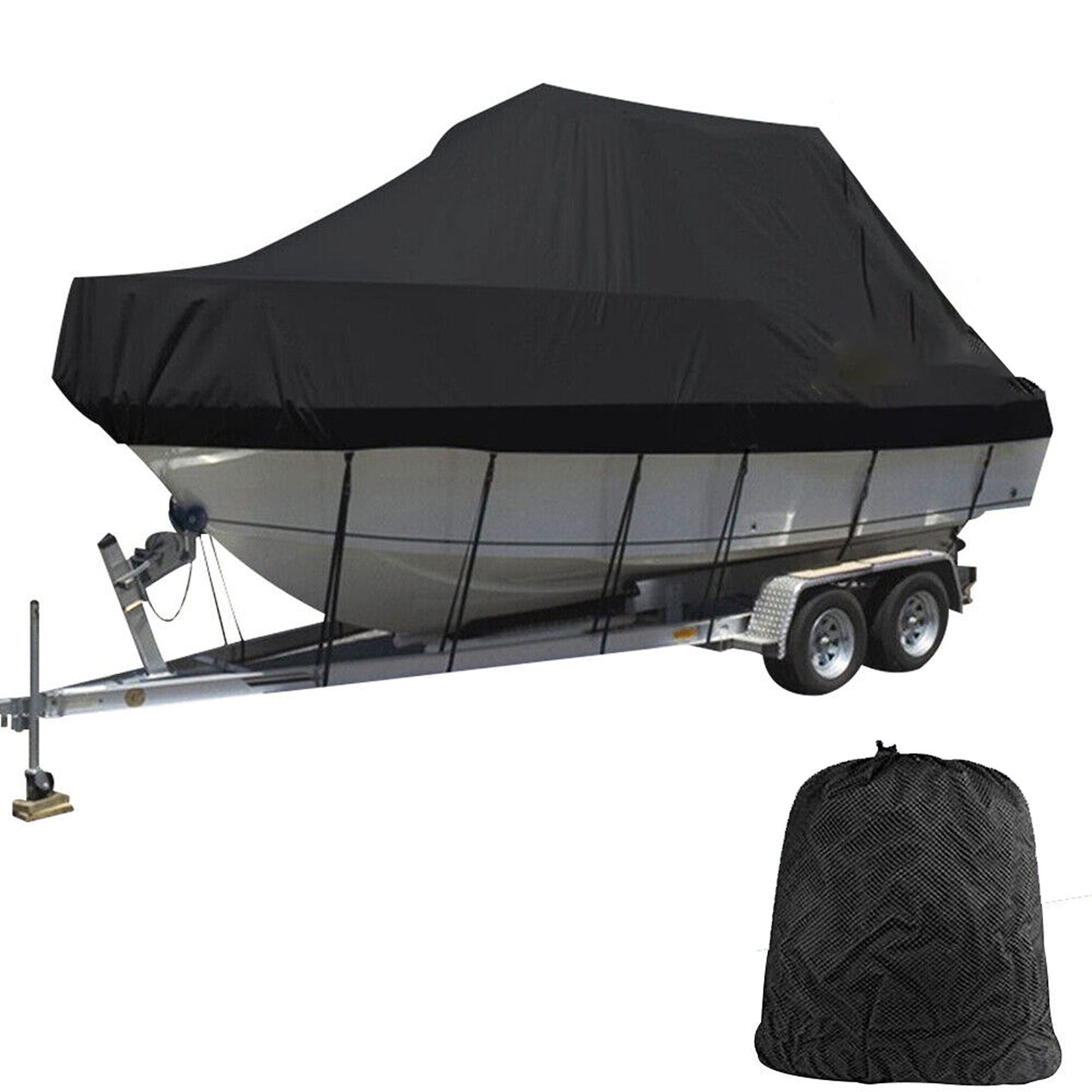 Trailerable Heavy-Duty Marine Grade Jumbo Boat Cover Fits 17ft to 19ft