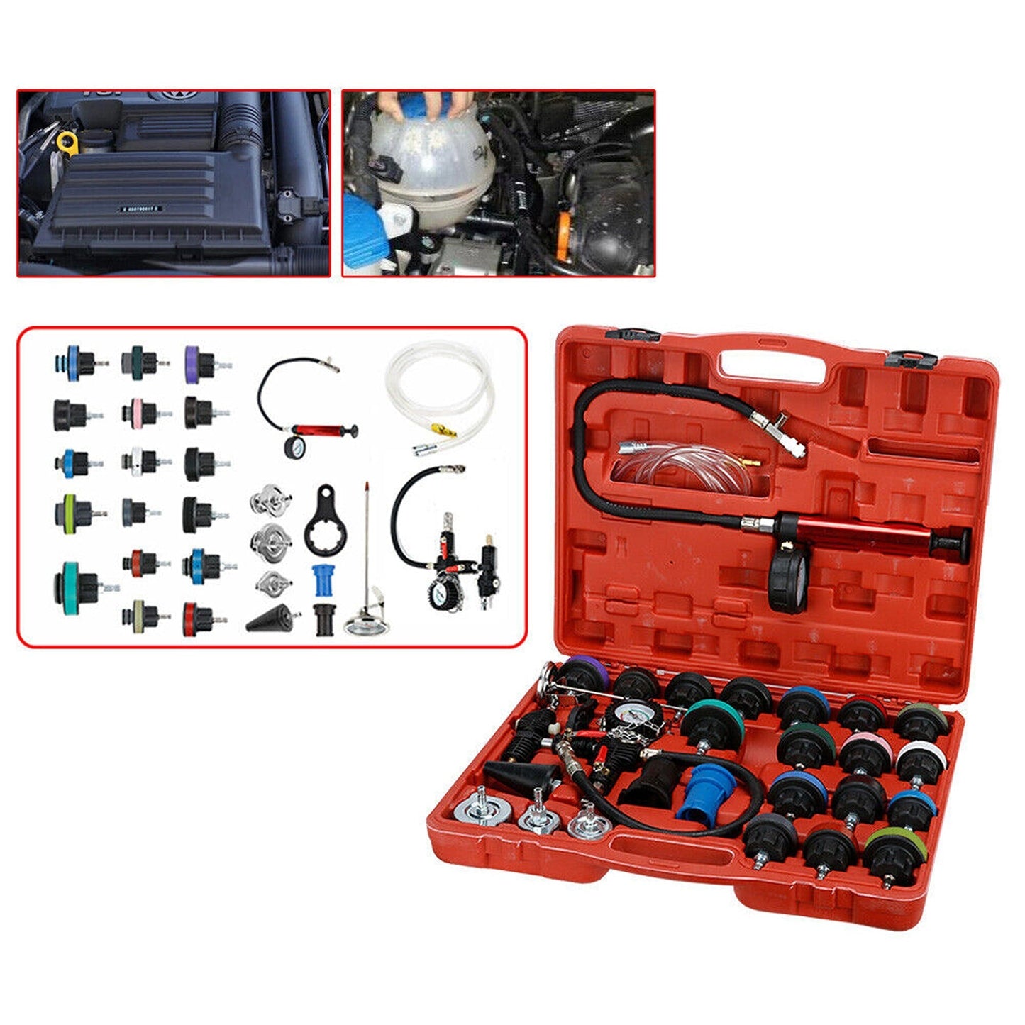 28pcs Radiator Coolant System Pressure Tester with Gauge