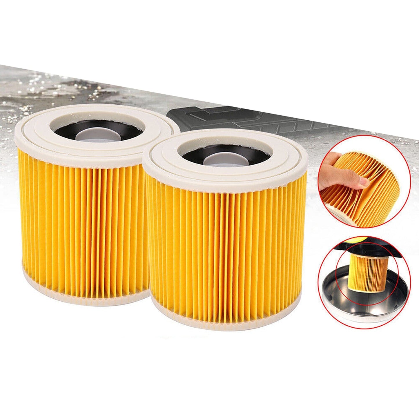 Wet and Dry Vacuum Cleaner Filter Set for Karcher WD WD2 WD3 Series