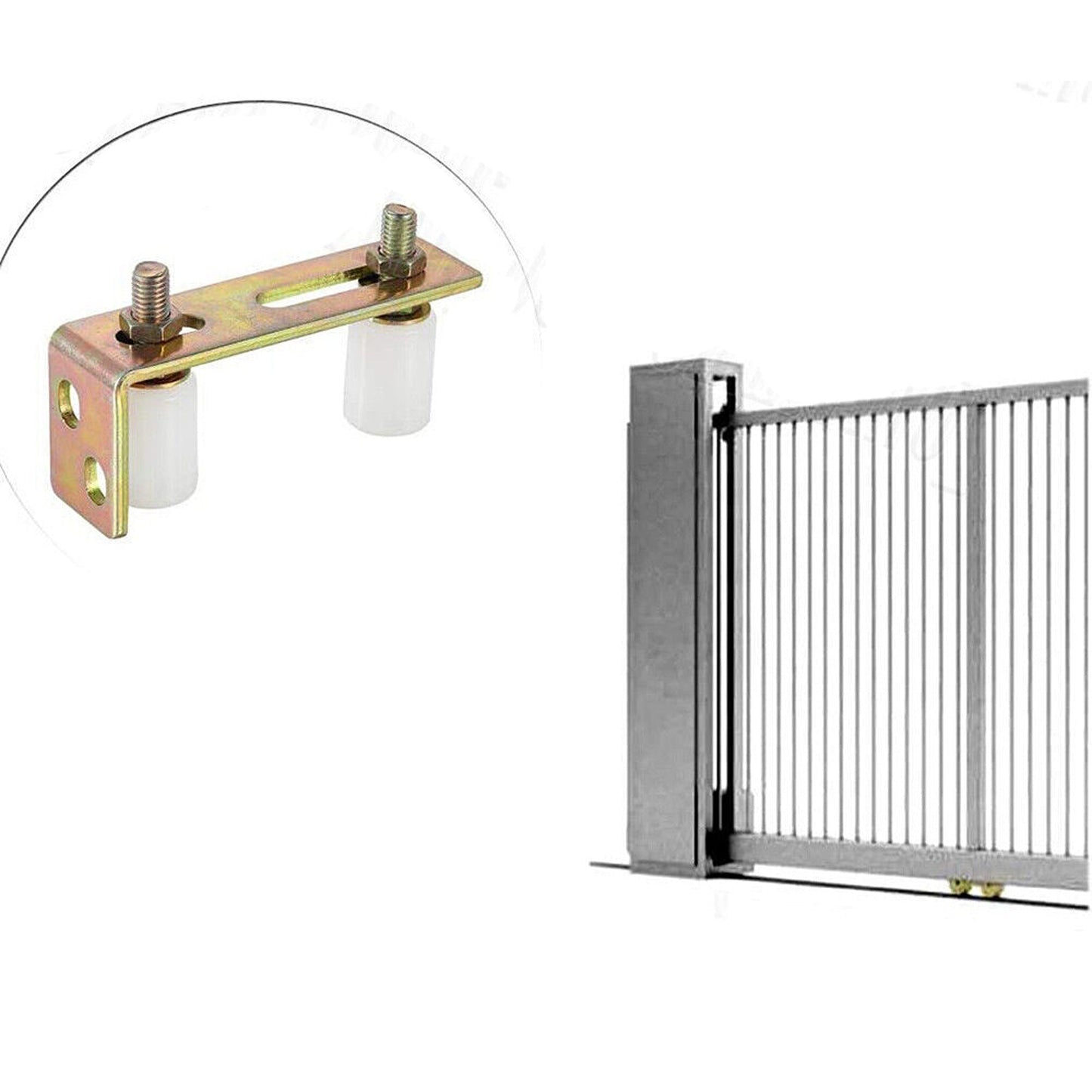 Steel Hardware Kit for Sliding Gate with Wheels Track Keeper Roller Guide